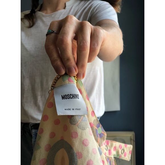 MOSCHINO Patel Print Moto Style Cotton Jacket - Picture 8 of 8